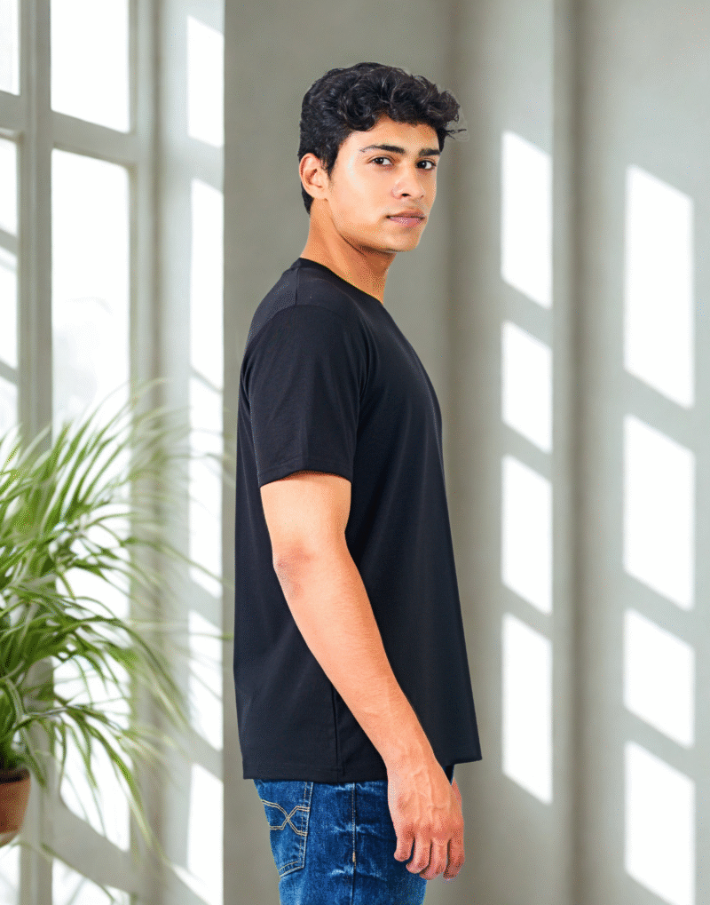 Black Tencil Round Neck