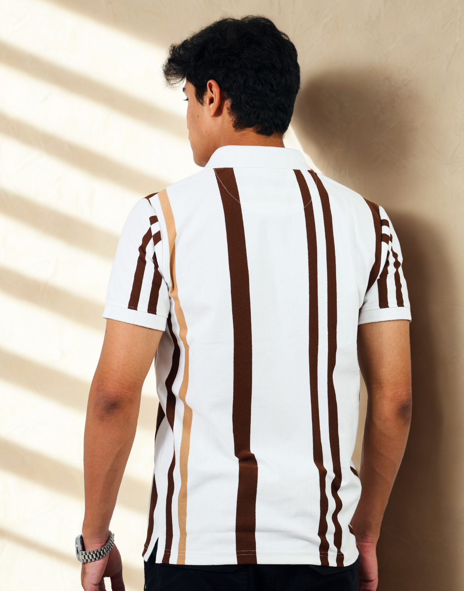 Earth Tone Stripe Polo Tee - Image 5