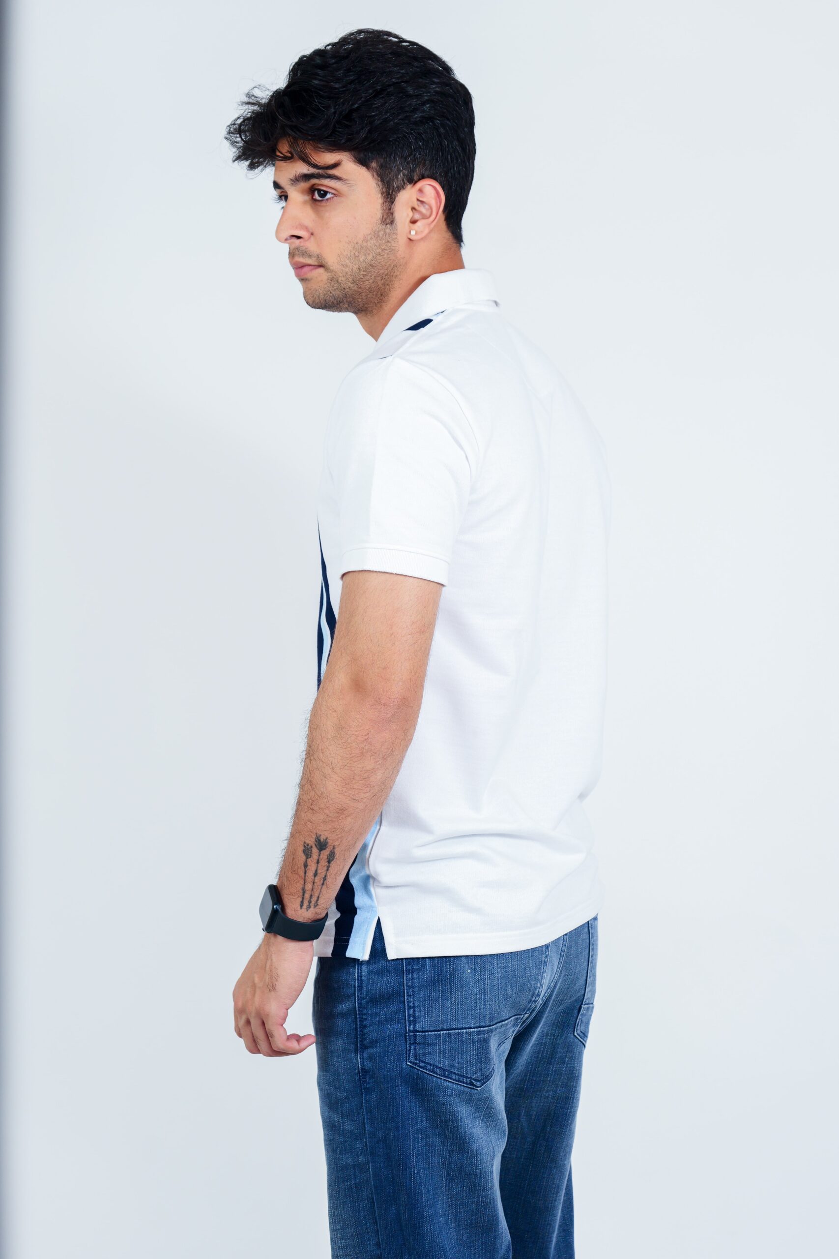 Zipper Stripe Polo Tee - Image 7