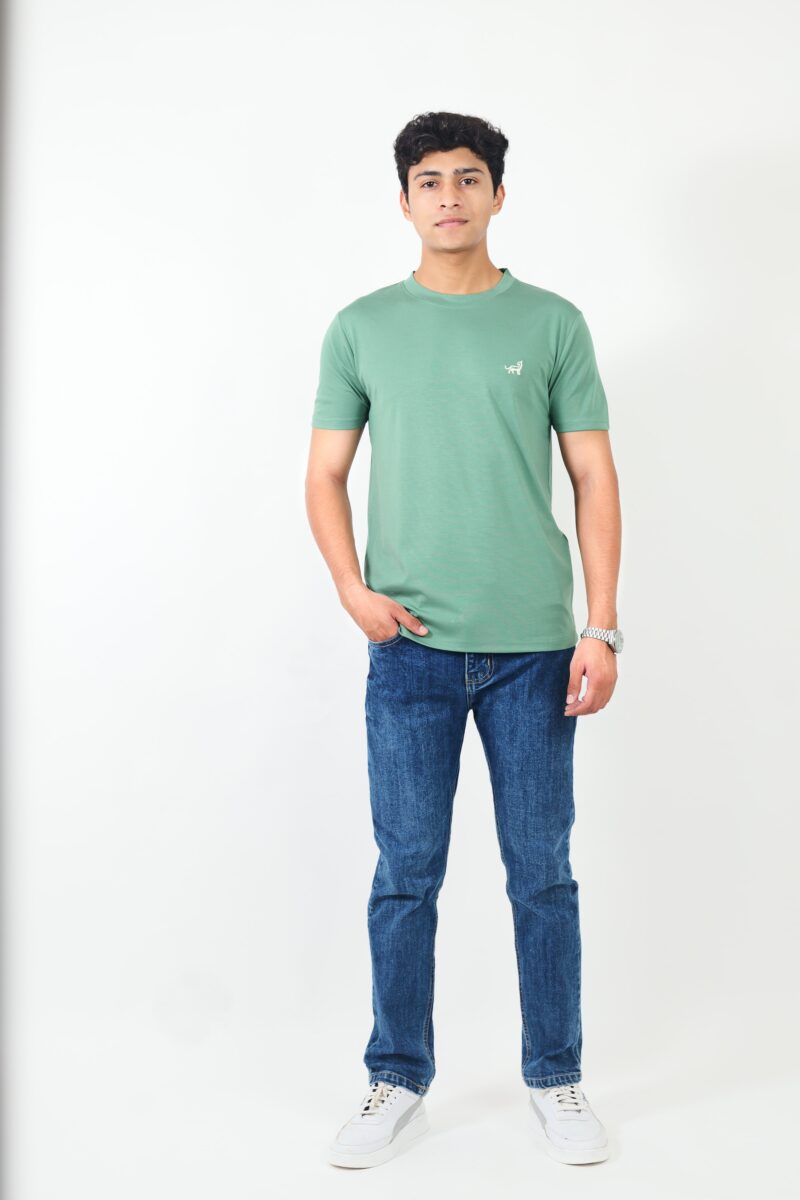 Men’s Green Casual Round Neck T-Shirt