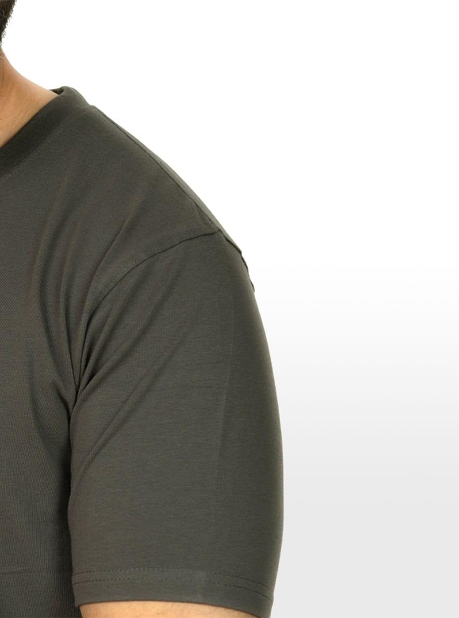 Crew Neck Dark Gull Grey T-shirt - Image 2